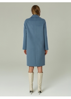 Пальто женское среднее КМ998 DS серо-голубой