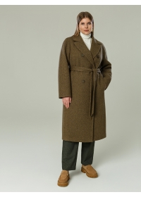 Пальто женское среднее КМ1074 хаки