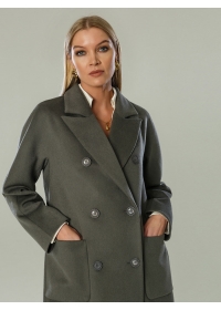 Пальто женское длинное пальто КМ1193-1 DS шалфей