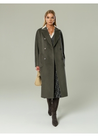 Пальто женское длинное пальто КМ1193-1 DS шалфей