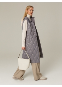 Пальто женское стеганое КМ1202 S серый