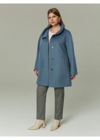 Пальто женское короткое КМ1056 DS сер.голубой