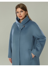 Пальто женское короткое КМ1056 DS сер.голубой