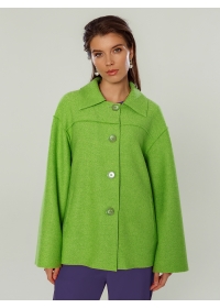 Пальто женское короткое КМ1109 V яр.зеленый