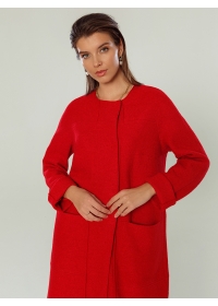 Пальто женское среднее КМ396 V красный