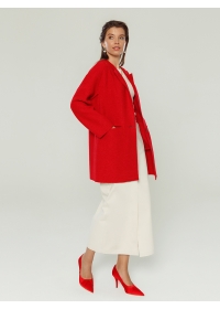 Пальто женское короткое КМ1229V красный