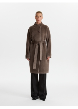 Пальто женское среднее КМ689-1 TL серо-коричневый