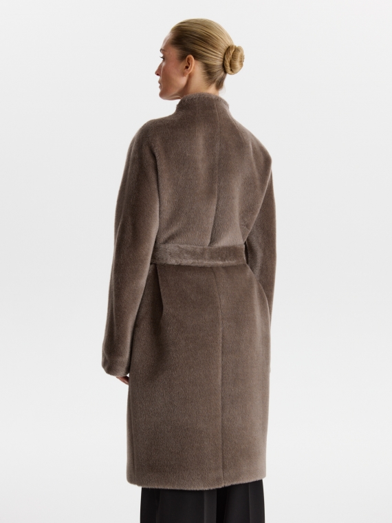 Пальто женское среднее КМ689-1 TL серо-коричневый