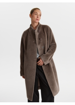 Пальто женское среднее КМ689-1 TL серо-коричневый