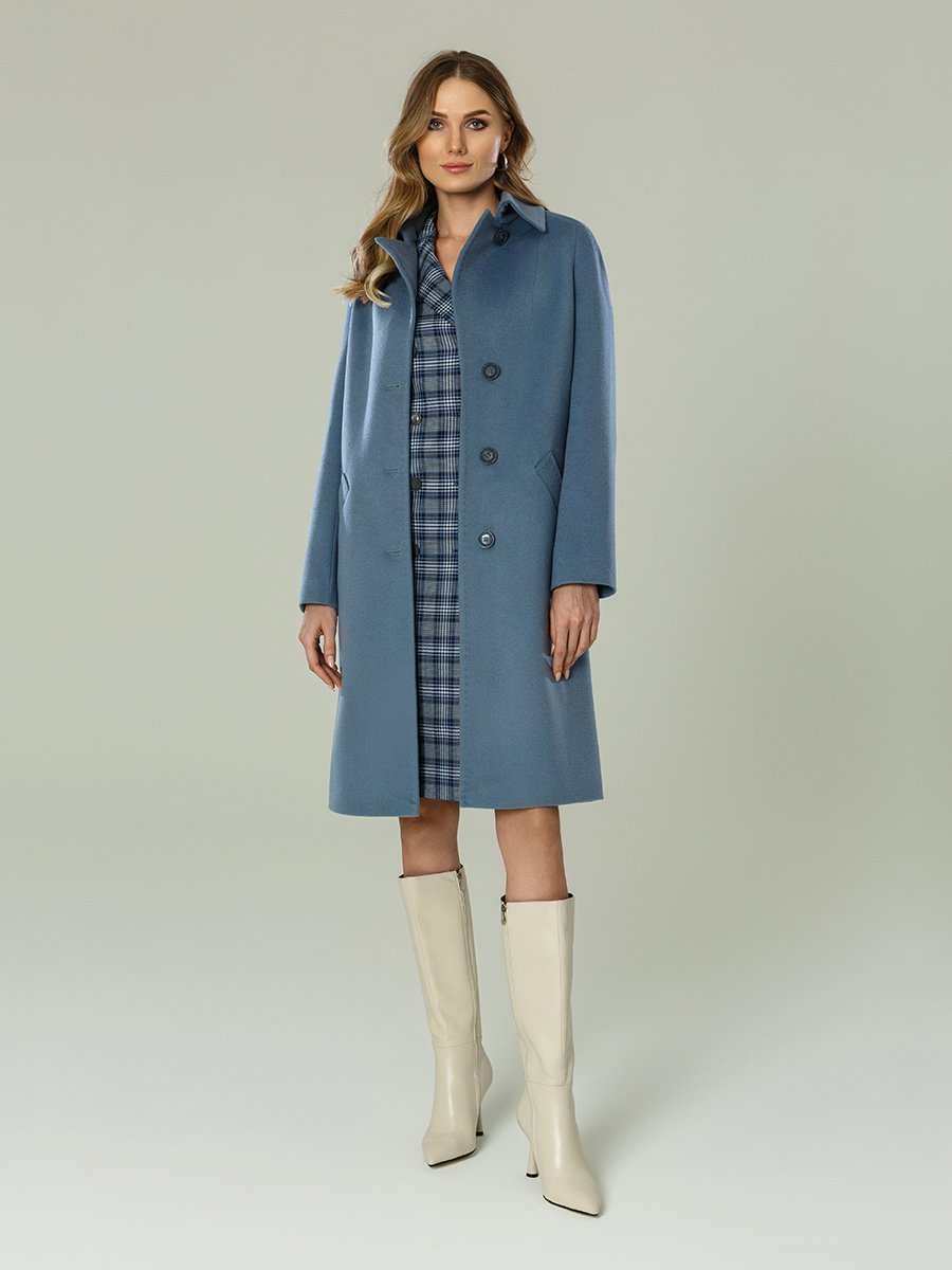 Пальто женское среднее КМ998 DS серо-голубой