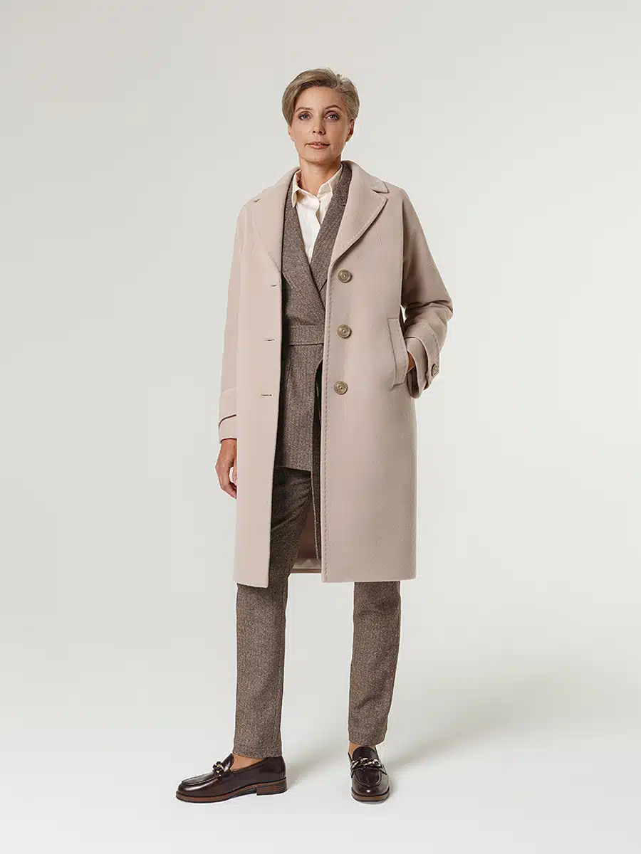 Пальто КМ971 Kr св.бежевый