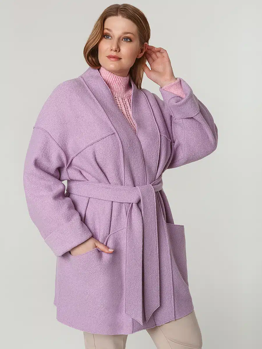 Пальто КМ1185V сирень