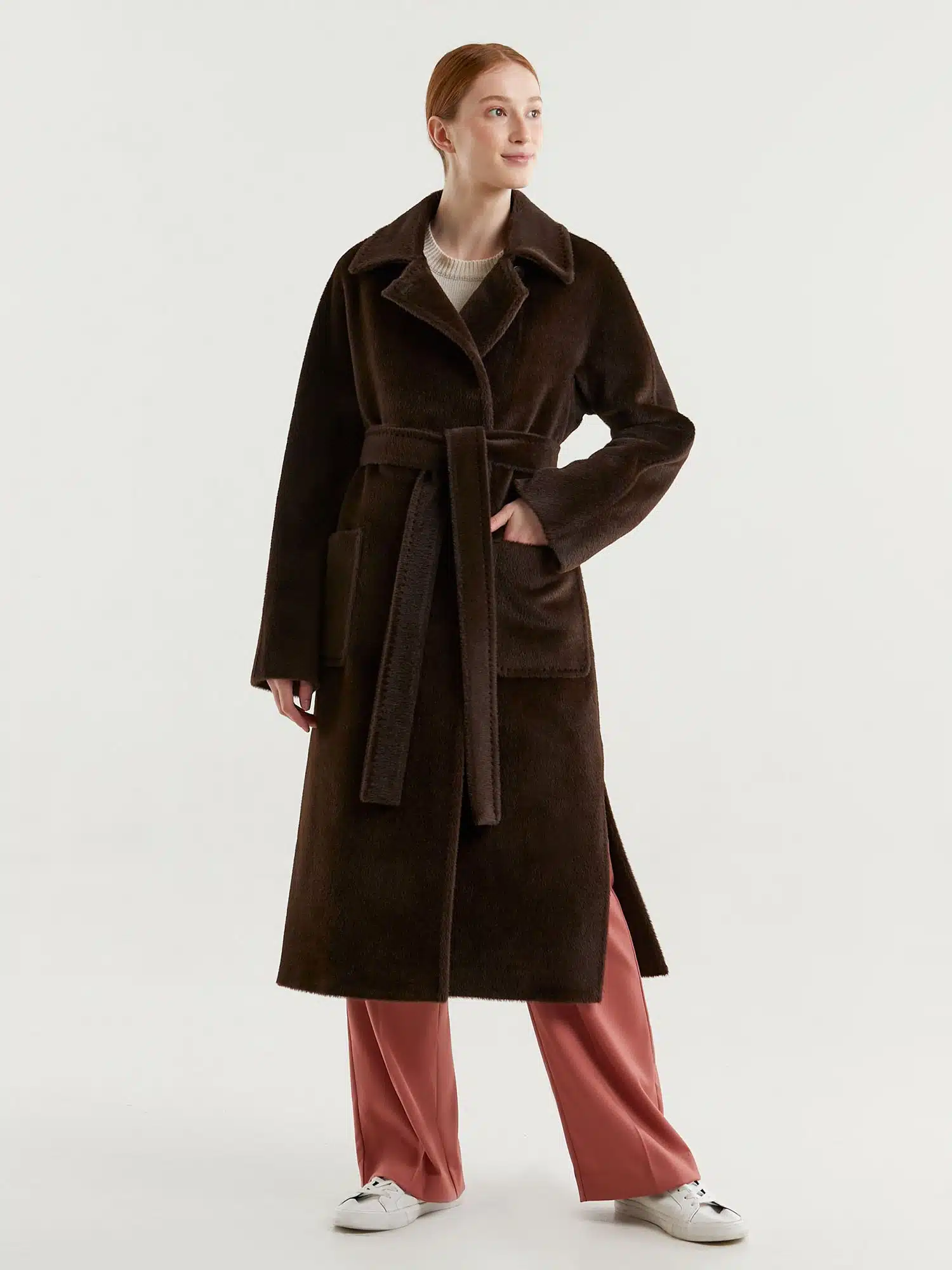 Пальто С530L шоколад