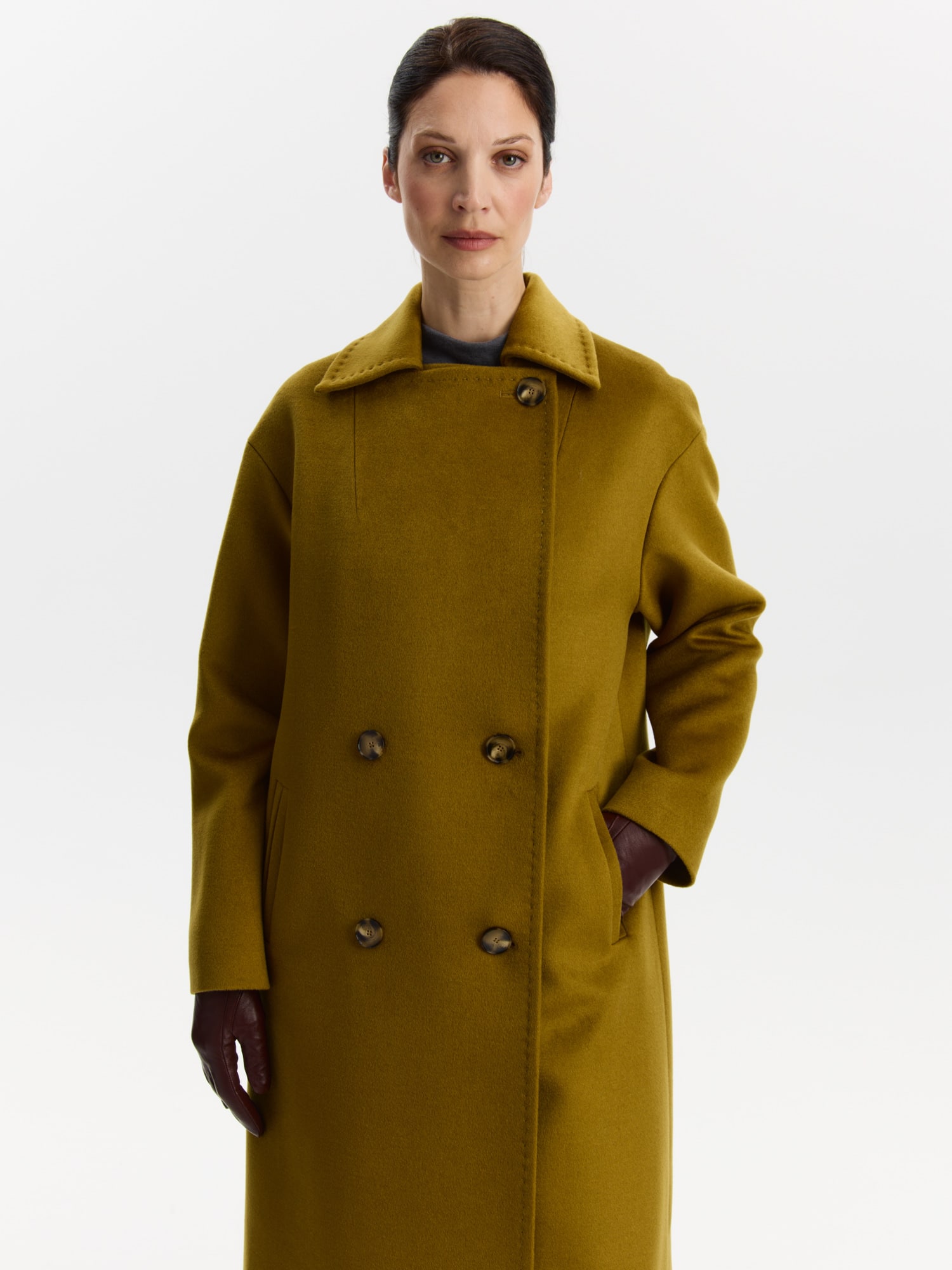 Пальто  КМ1298 PT оливковый