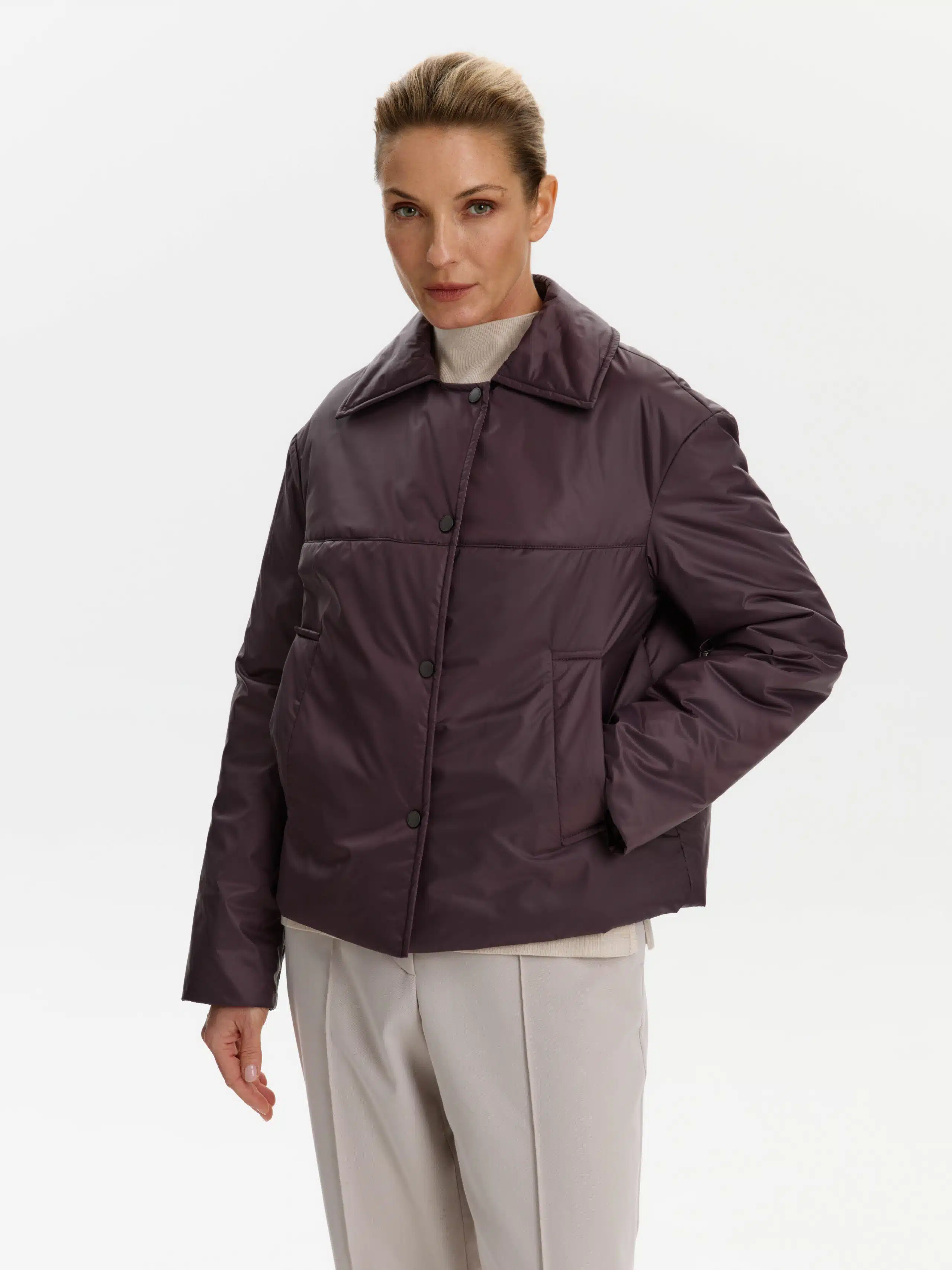 Пальто стеганое КМ1102-1S брауни