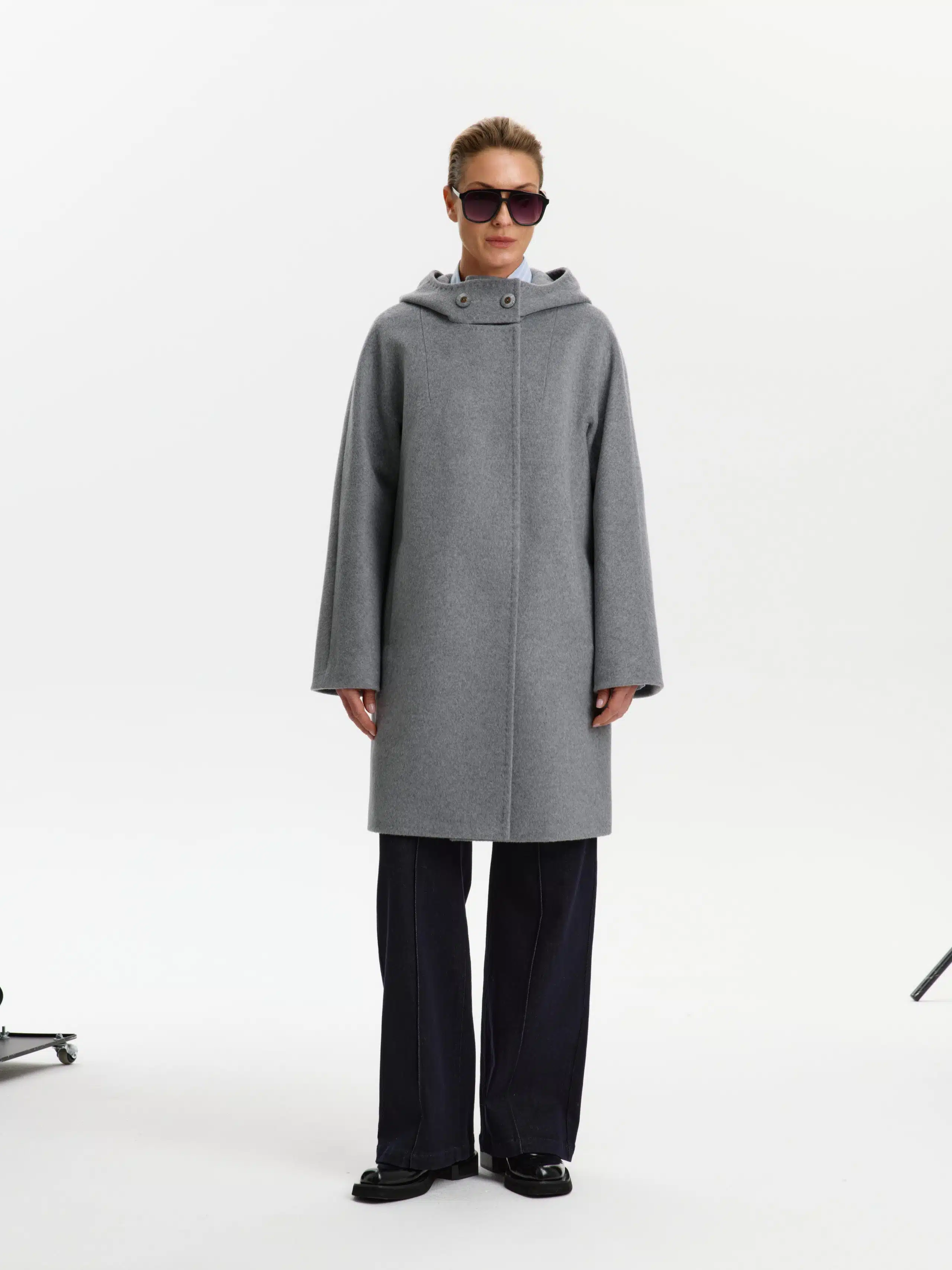 Пальто  КМ1288 VR серый меланж