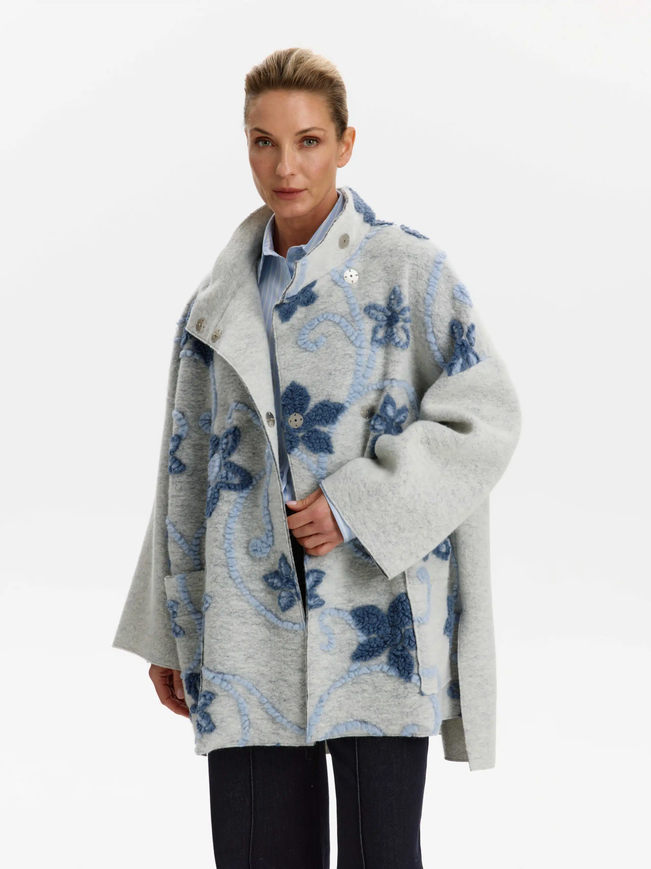 Пальто КМ426-2 Mar св.серый