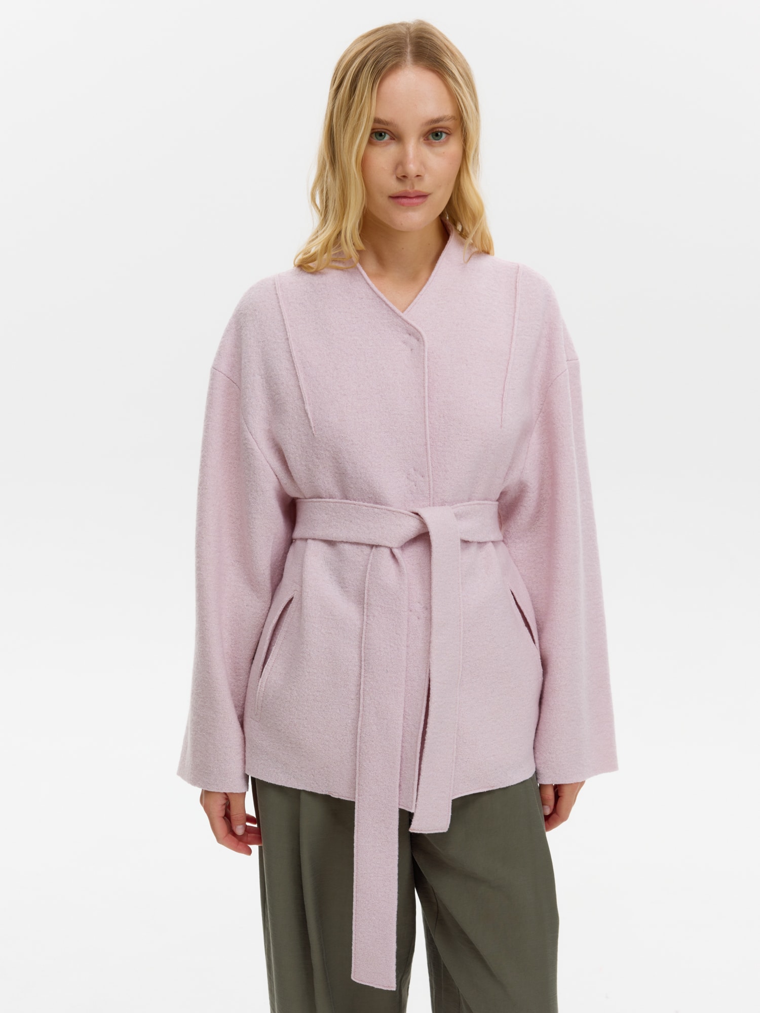 Пальто КМ1340 V пудра