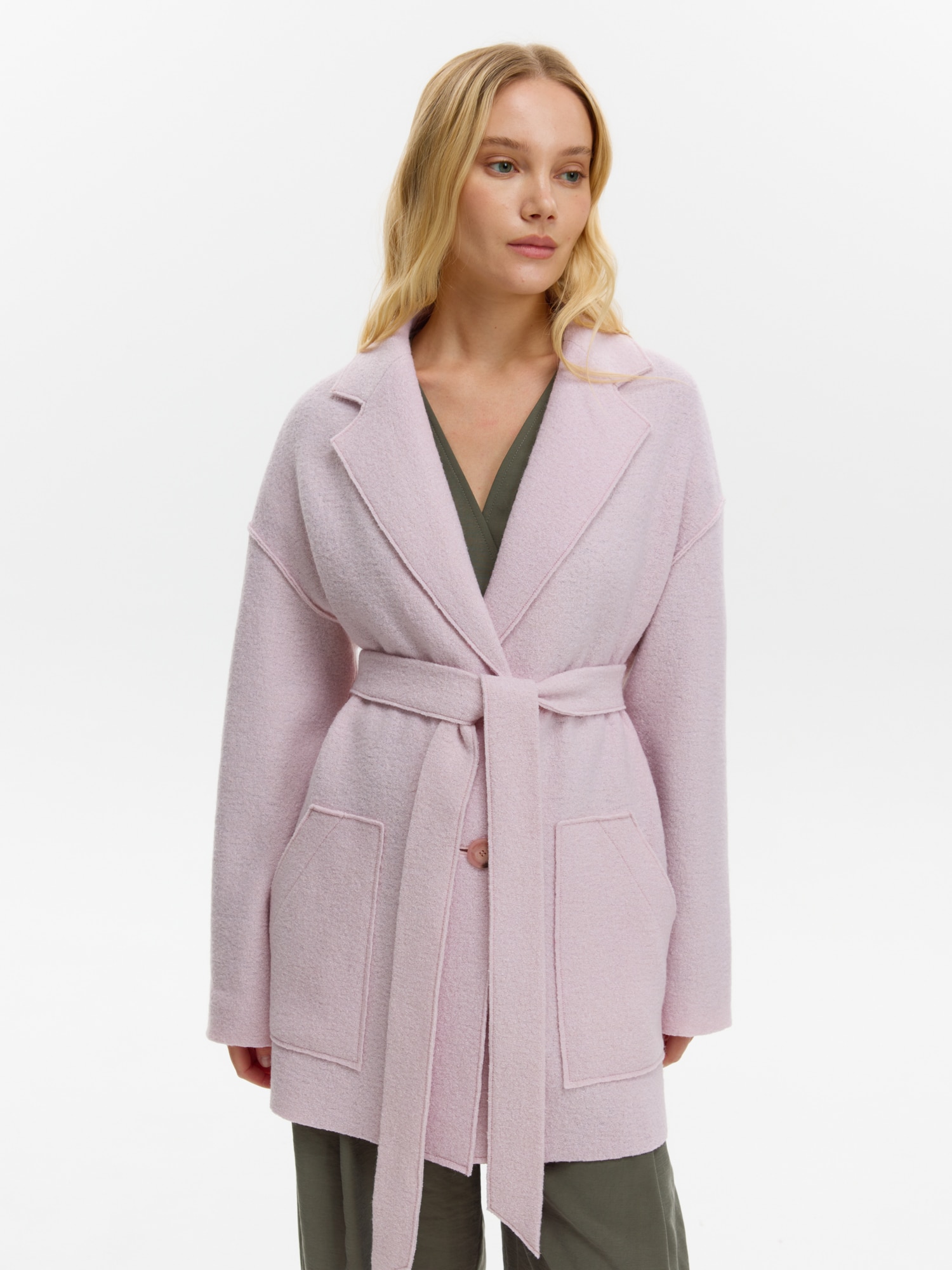 Пальто КМ1341 V пудра